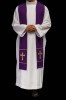 Stuła liturgiczna fioletowa z haftem krzyża