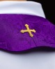 Stuła liturgiczna fioletowa z haftem krzyża