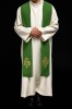 Stuła liturgiczna zielona z haftem IHS