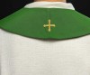 Stuła liturgiczna zielona z haftem IHS