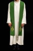 Stuła liturgiczna zielona z haftem IHS