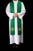 Stuła liturgiczna zielona z haftem krzyża