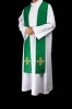 Stuła liturgiczna zielona z haftem krzyża