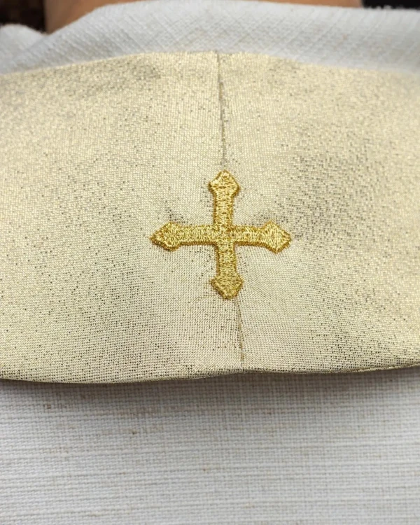 Stuła liturgiczna złota z haftem IHS
