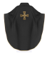 Haftowany ornat czarny z IHS i krzyżem – wykończenie kołnierza