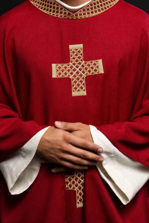 Ornat czerwony z haftowanymi krzyżami – wariant V