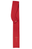Czerwony ornat liturgiczny haftowany w minimalistycznym wzorze – widok tyłu