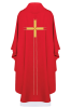 Czerwony ornat liturgiczny haftowany w minimalistycznym wzorze – detal 22