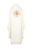 Ornat ecru z haftem IHS i kielichem eucharystycznym – pełny widok
