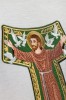 Haftowany ornat ecru z wizerunkiem świętego Franciszka – zbliżenie haftu