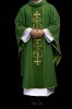 Ornat zielony z eucharystycznym pasem ozdobnym – układ na sylwetce