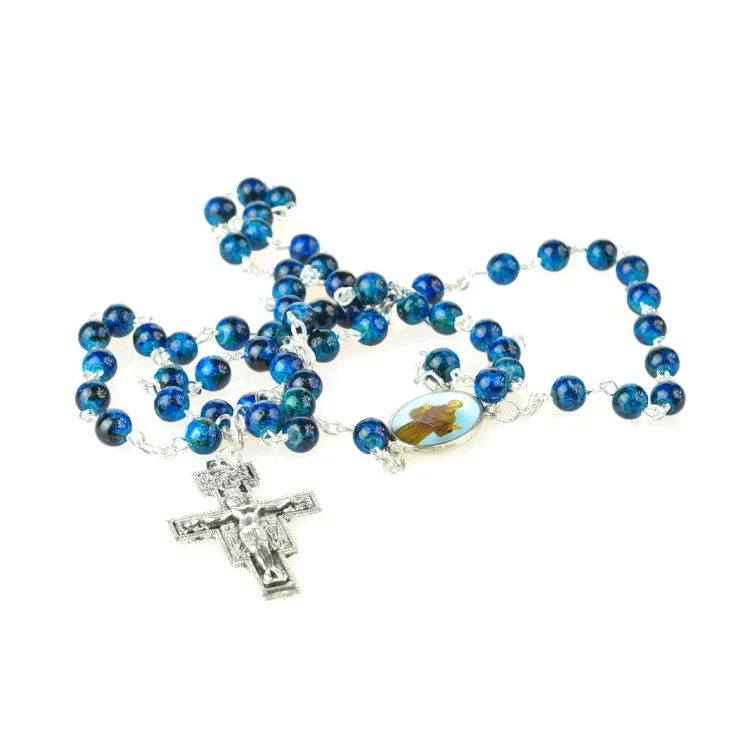 Akrylowy różaniec ze Św. Franciszkiem