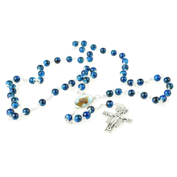 Akrylowy różaniec ze Św. Franciszkiem