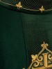 Ornat zielony z zielonym aksamitnym pasem i haftem krzyża – detal symbolu