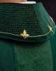 Ornat zielony z zielonym aksamitnym pasem i haftem krzyża – wykończenie kołnierza