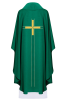Zielony ornat liturgiczny haftowany w minimalistycznym wzorze – detal 30