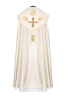 Kapa liturgiczna ecru z haftowanym krzyżem – widok całej szaty