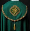 Kapa liturgiczna zielona z haftem IHS - S-3067-01-70 – widok główny