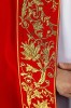 Kapa liturgiczna czerwona z haftem eucharystycznym – widok z tyłu