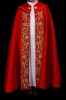 Kapa liturgiczna czerwona z haftem eucharystycznym – układ tkaniny