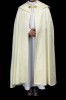 Kapa liturgiczna ecru z żakardu z motywem kwiatowym – widok główny