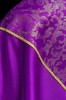 Kapa liturgiczna fioletowa ze złotym ornamentem żakardowym – detal przedniego pasa