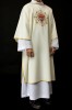 Dalmatyka liturgiczna ecru z motywem Serca Maryi – struktura tkaniny