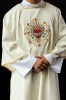 Dalmatyka liturgiczna ecru z motywem Serca Maryi – komplet ze stułą