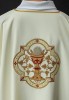 Dalmatyka liturgiczna ecru z Sercem Jezusa i kielichem eucharystycznym – widok z boku