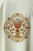 Dalmatyka liturgiczna ecru z Sercem Jezusa i kielichem eucharystycznym – widok z tyłu