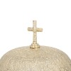 Krzyż wieńczący zdobiony gong liturgiczny – zbliżenie