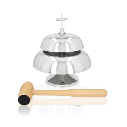 Niklowany gong mszalny podwójny 29 cm – widok główny