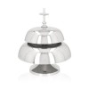 Niklowany gong mszalny podwójny 29 cm – widok boczny