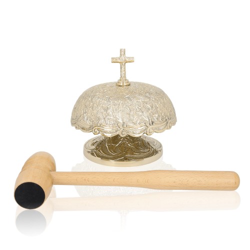 Ornamentowany gong mszalny pojedynczy 19 cm – widok główny