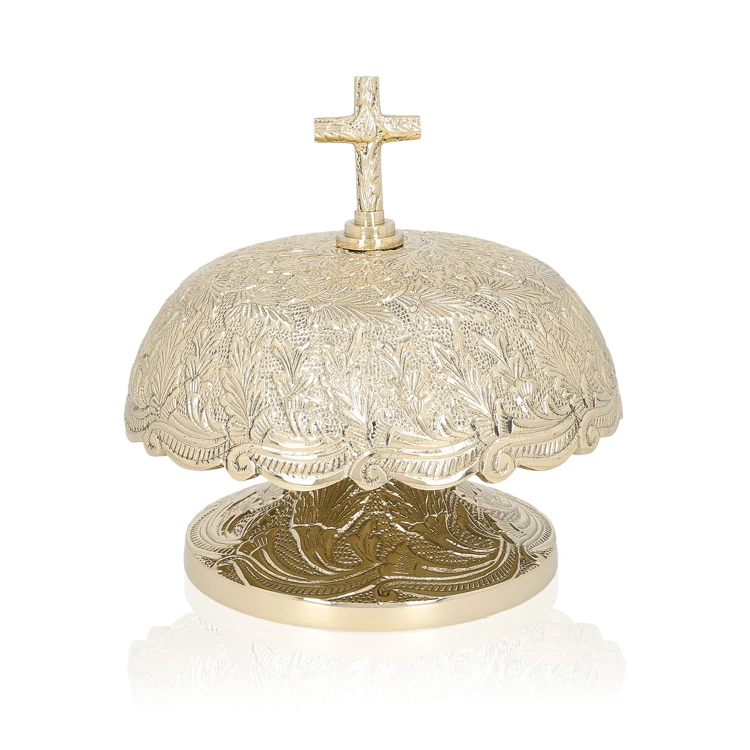 Ornamentowany gong mszalny pojedynczy 19 cm – widok z przodu