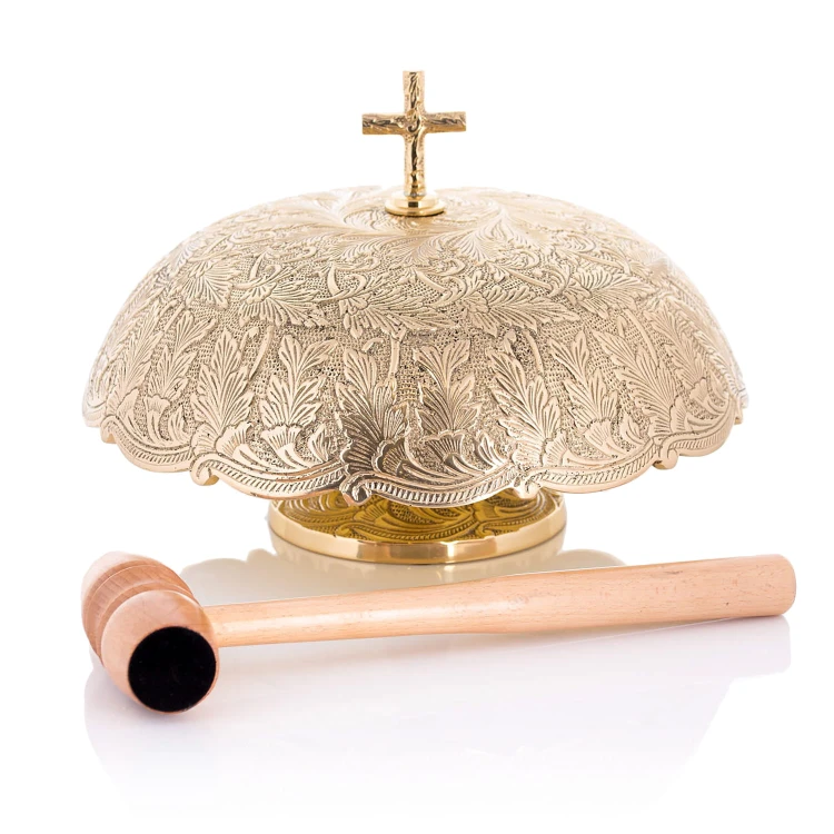 Bogato ornamentowany gong liturgiczny 24 cm – widok główny