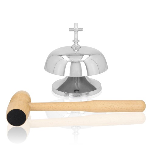 Niklowany gong mszalny pojedynczy 20 cm – widok główny