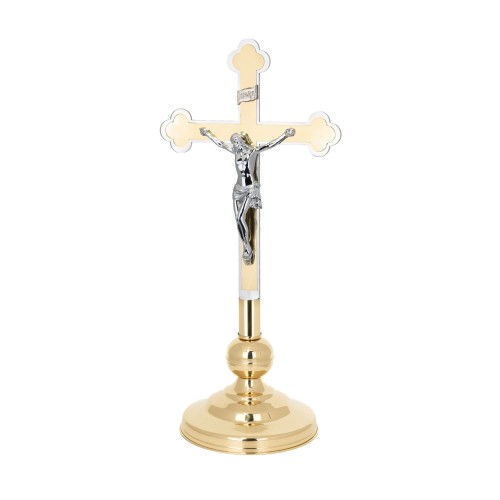 Krzyż ołtarzowy mosiężny 72 cm – widok główny