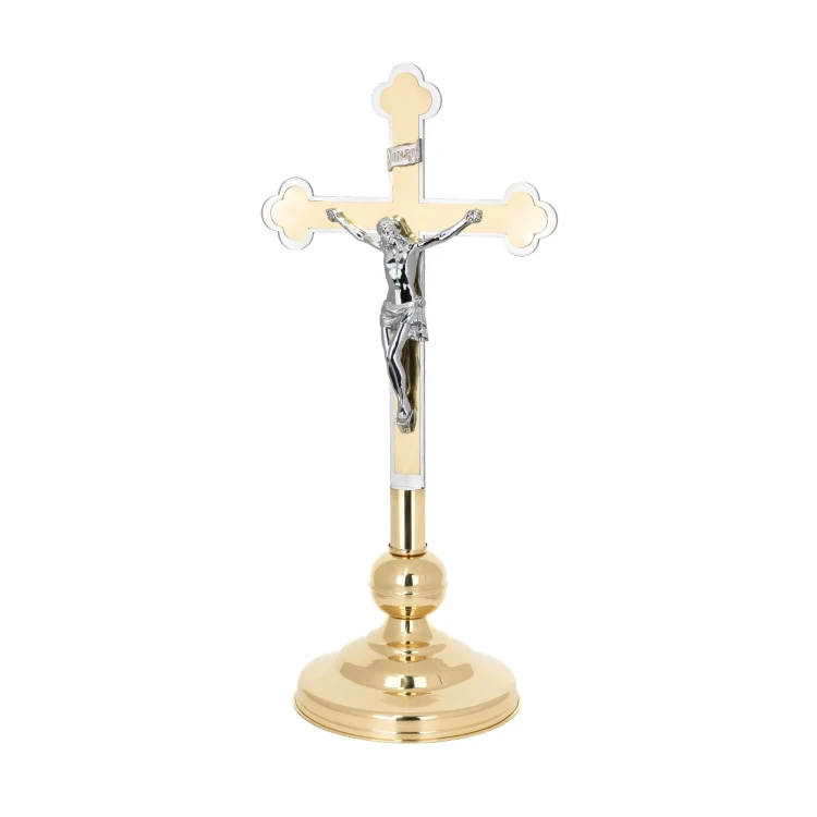 Krzyż ołtarzowy mosiężny 72 cm – widok główny