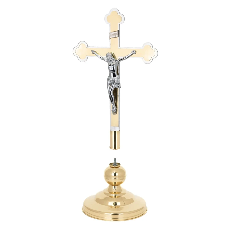 Krzyż ołtarzowy mosiężny 72 cm – ujęcie 2
