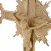 Krzyż ołtarzowy mosiężny 42 cm z dekoracyjną podstawą – ujęcie 3
