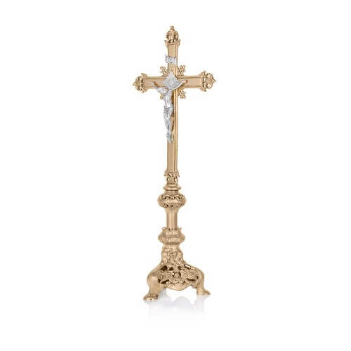 Krzyż ołtarzowy mosiężny 74 cm – ujęcie 2