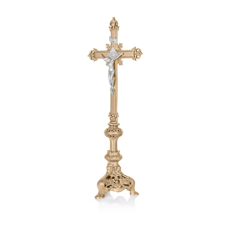 Krzyż ołtarzowy mosiężny 74 cm – ujęcie 2