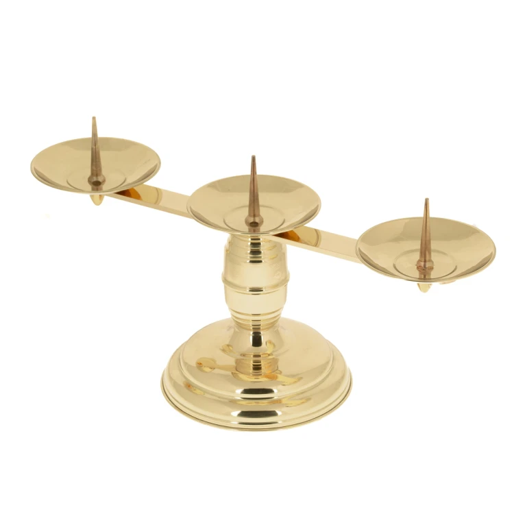 Lichtarz mosiężny (19 cm) - potrójny – ujęcie 2