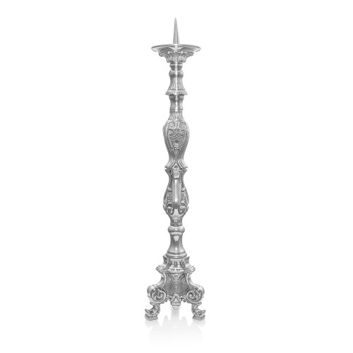 Lichtarz mosiężny nikiel - 60 cm – widok główny
