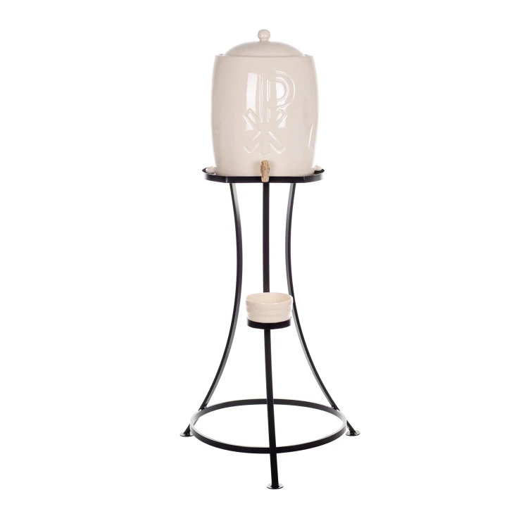 Naczynie na wodę święconą ecru 26 l ze stojakiem – widok główny