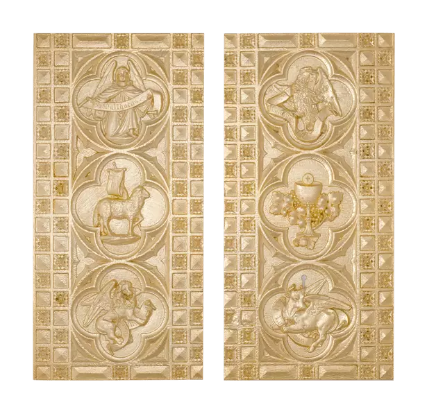 Tabernakulum gotyckie z pozłacanym frontem - widok frontu