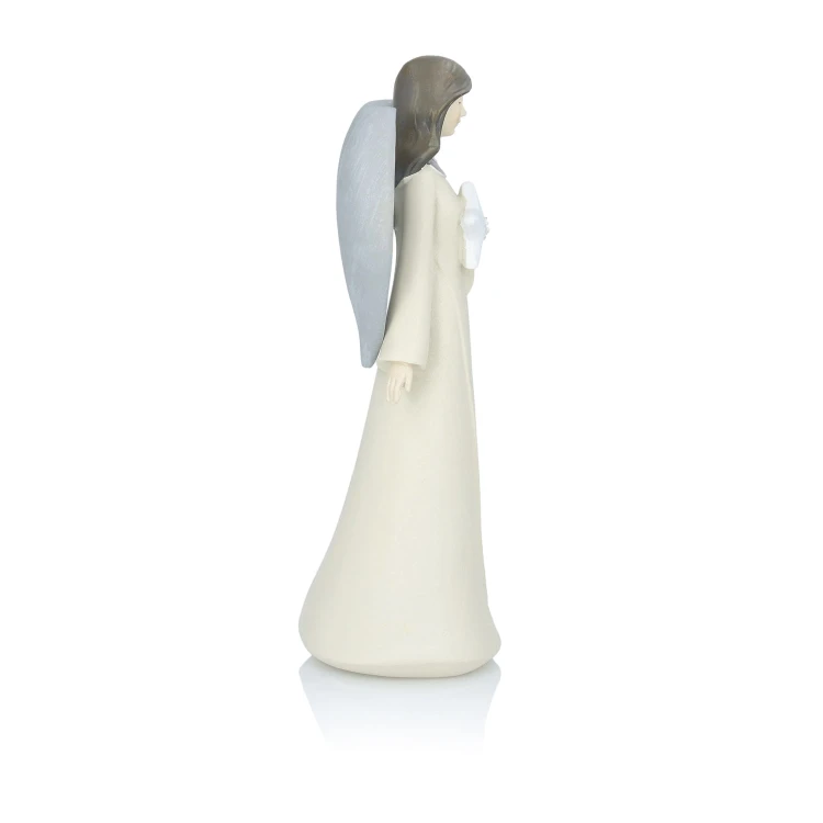 Anioł z gwiazdą Favola 23 cm - figurka w kremowej sukni - bok
