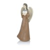 Anioł z sercem Favola 23 cm - figurka w brązowej sukni - widok ukośny