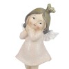 Aniołek Favola 10 cm - różowa figurka z gwiazdką - zbliżenie twarzy i sukienki
